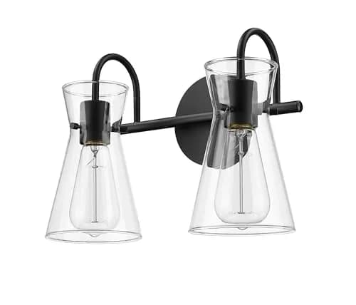 ML Lighting Camellia Collection 2 Light Vanity Matte Black | Elegant Bathroom Fixture thumbnail 3