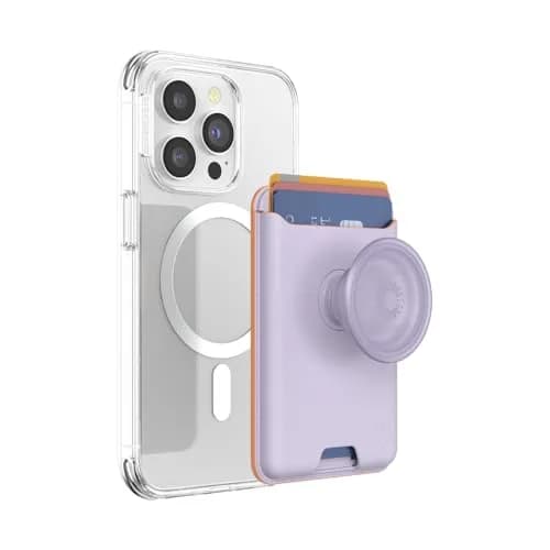 PopSockets Phone Wallet for MagSafe with Grip- Lavender | Slim Magnetic Card Holder for iPhone & Android thumbnail 1