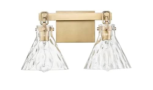 ML Lighting Barlon Collection 2 Light Vanity Vintage Brass Finish 16.25in x 9in | Elegant Bathroom Lighting thumbnail 1