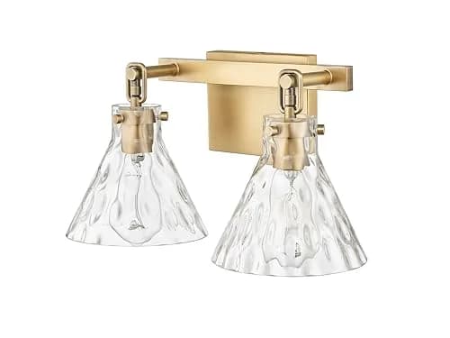 ML Lighting Barlon Collection 2 Light Vanity Vintage Brass Finish 16.25in x 9in | Elegant Bathroom Lighting thumbnail 4