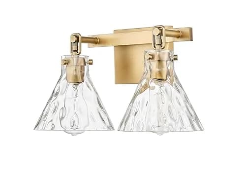 ML Lighting Barlon Collection 2 Light Vanity Vintage Brass Finish 16.25in x 9in | Elegant Bathroom Lighting thumbnail 2