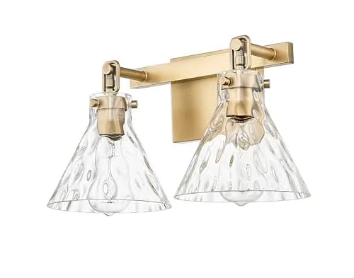 ML Lighting Barlon Collection 2 Light Vanity Vintage Brass Finish 16.25in x 9in | Elegant Bathroom Lighting thumbnail 3