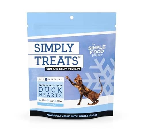 Simple Food Project Duck Hearts Freeze Dried Cat Treats 39.8g | Grain-Free, All Natural, Single Ingredient thumbnail 1