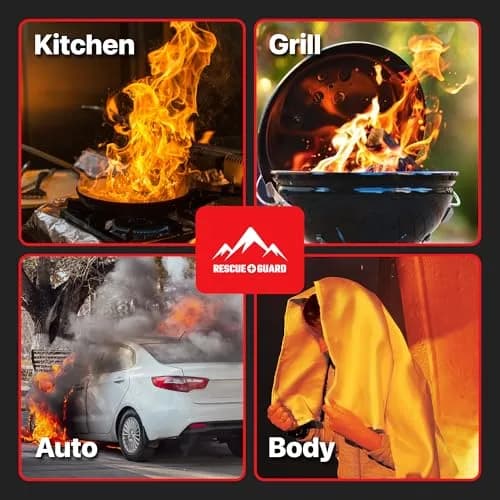 RESCUE GUARD 40”x40” Fire Blanket 2 Pack | Fireproof Fiberglass Safety Cover for Home & Kitchen thumbnail 7