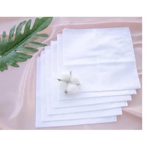 LACS Handkerchiefs Assorted Ladies Embroidered Cotton Handkerchiefs 9PCS | Soft, White Rose, Scalloped Edges thumbnail 7