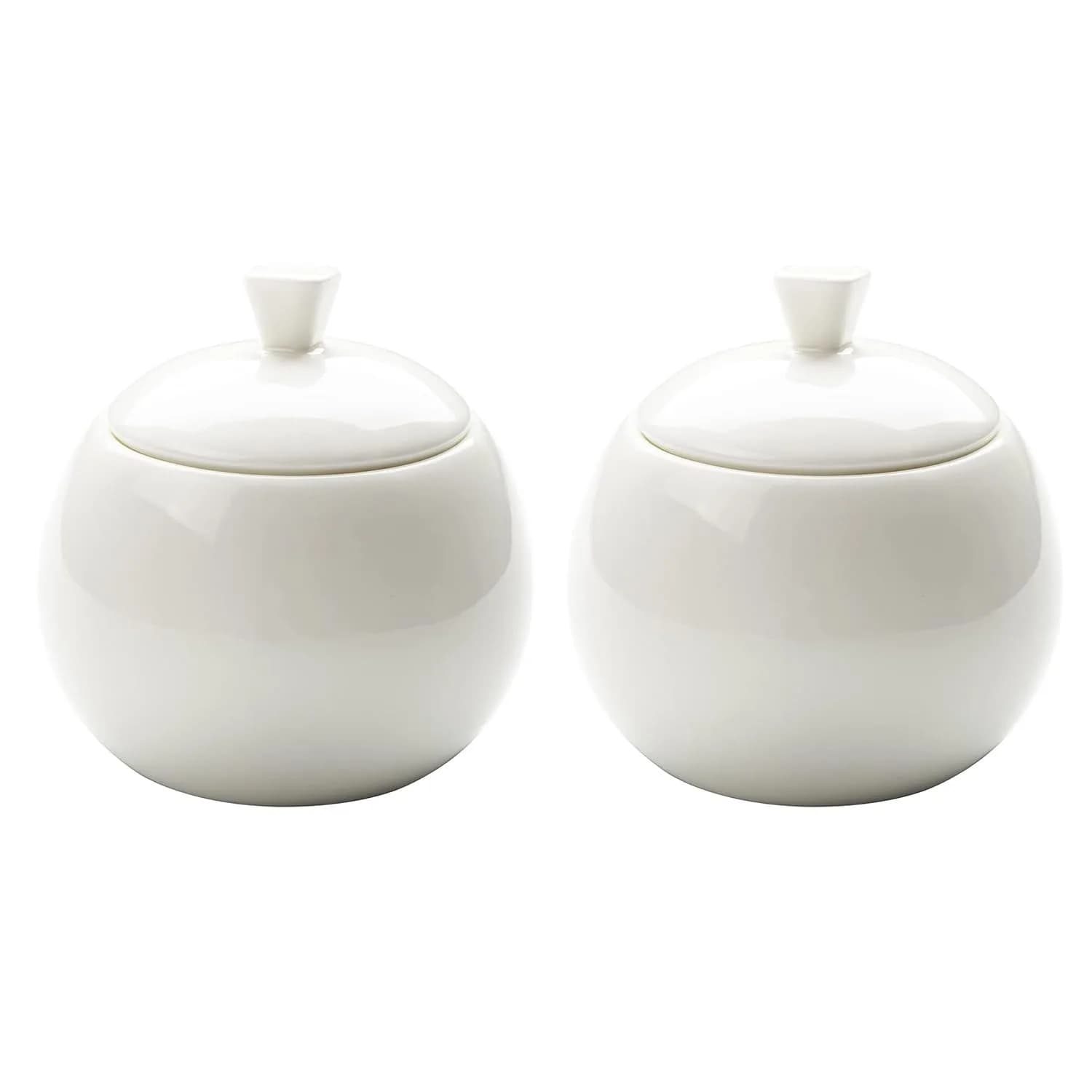 Bicuzat Pure White Fine Bone China Sugar Bowls Set 355ml (12 oz) | Classic Solid Design - main product image