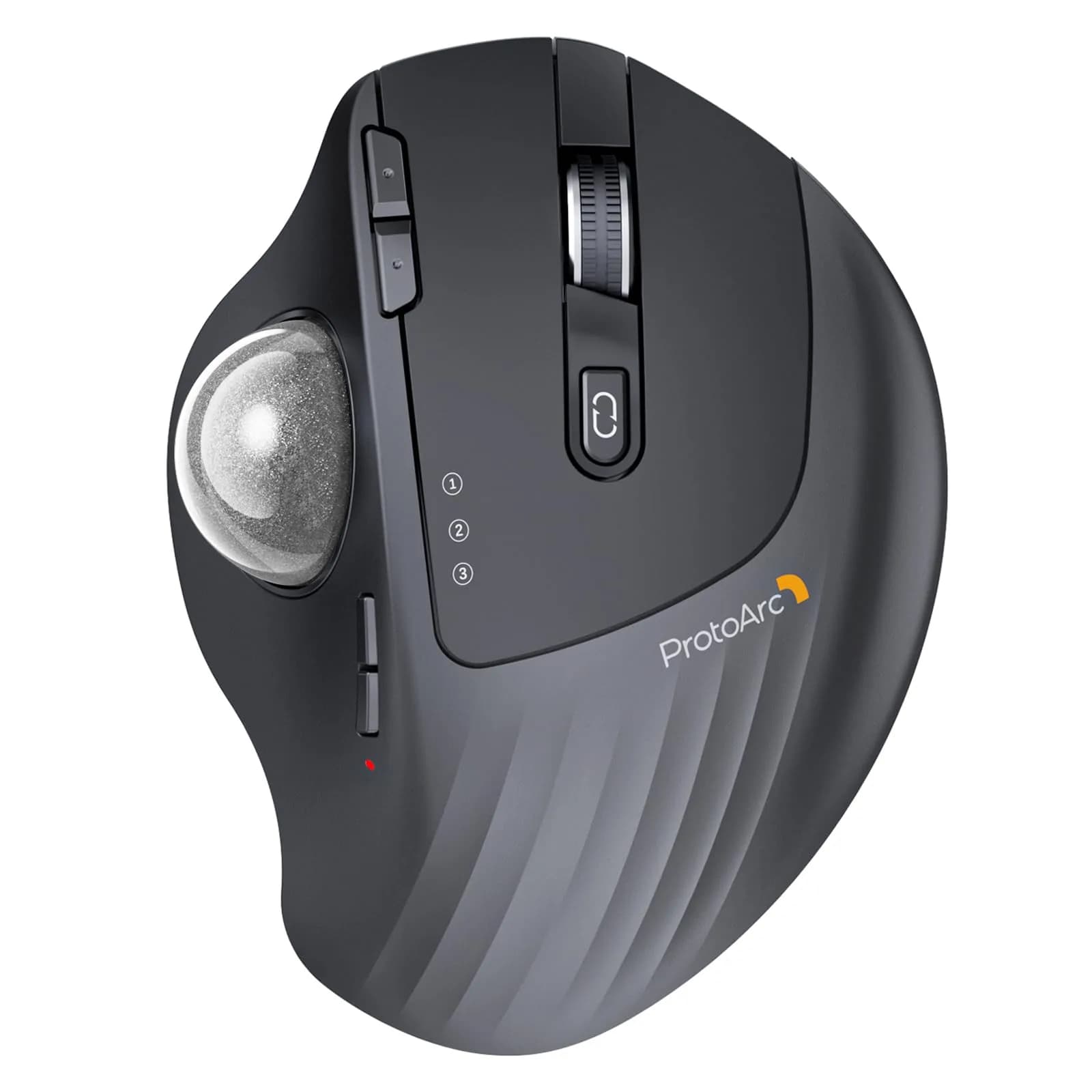 ProtoArc EM01 NL Wireless Trackball Mouse, Thumb Control, Silver | 5-Level DPI Adjustable, 3-Device Bluetooth & 2.4G Wireless — silver