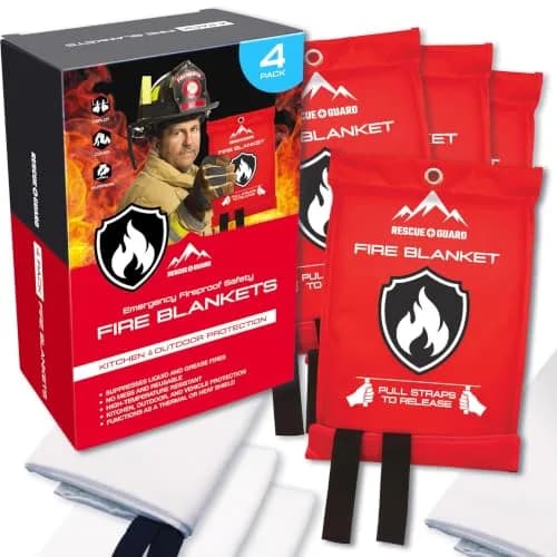 RESCUE GUARD Emergency Fire Blanket 40x40” | Quick Fire Control for Home & Kitchen thumbnail 1