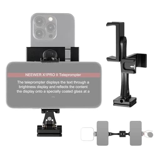 NEEWER Metal Phone Tripod Mount Adapter with Arca QR Base, 360° Rotatable Dual Cell Phone Clip Clamp Holder with 4 Cold Shoes Compatible with iPhone Samsung for Vlog Live Stream Video Recording thumbnail 1