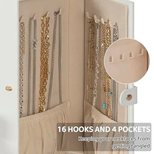 AKOZLIN 6-Tier Jewelry Box 165.1cm (65in) | Lockable Organizer with 5 Drawers & Mirror thumbnail 6