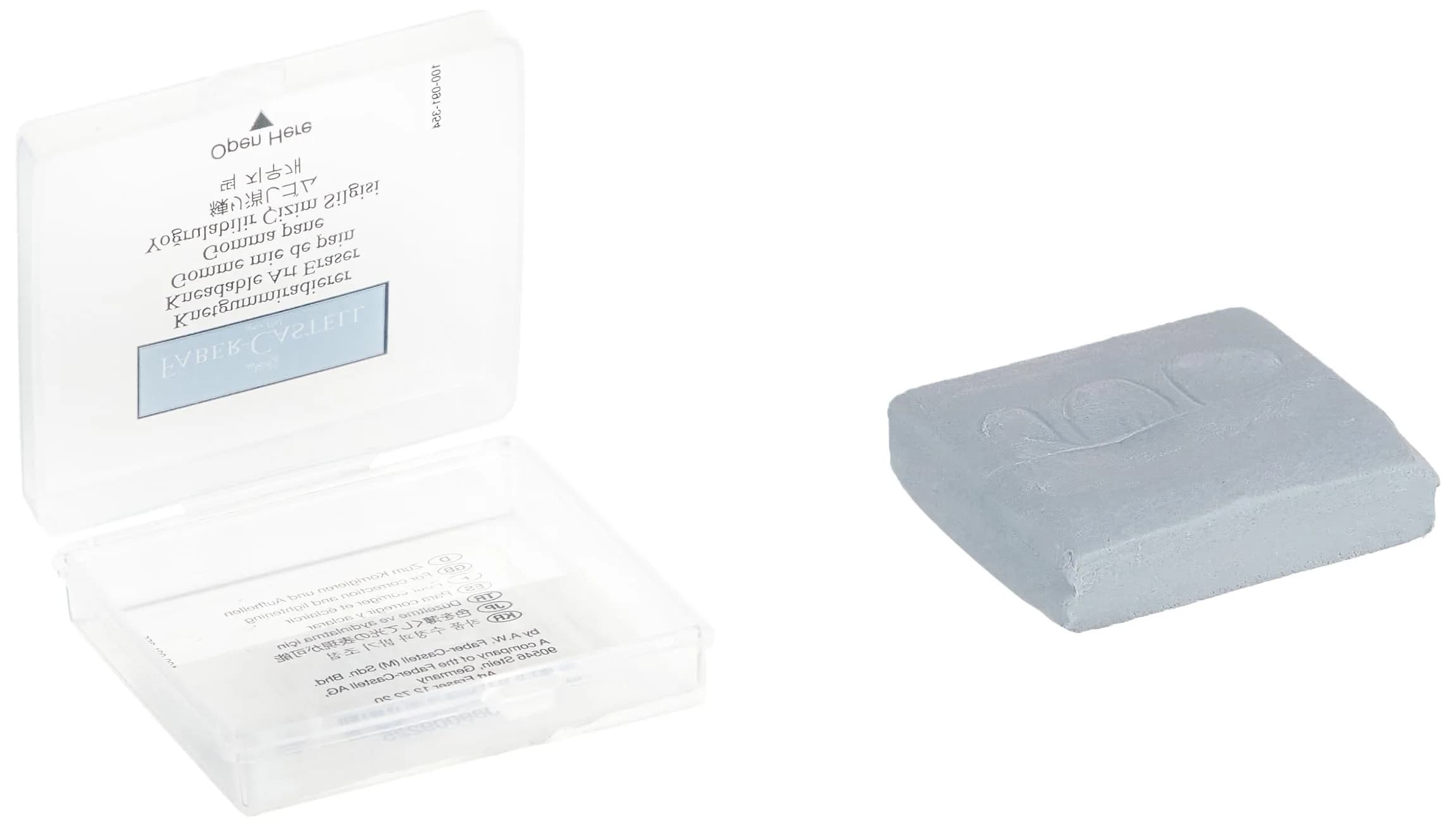 Faber-Castell Kneadable Eraser for Artists in Storage Case - Grey (Pack of 3) | Soft, Absorbent, Residue-Free Art Eraser - view 2