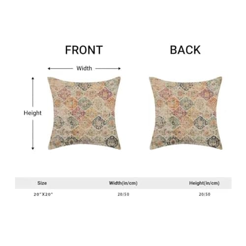AEIOAE Boho Pillow Covers 20x20 | Vibrant Linen Decor for Home & Outdoors thumbnail 3