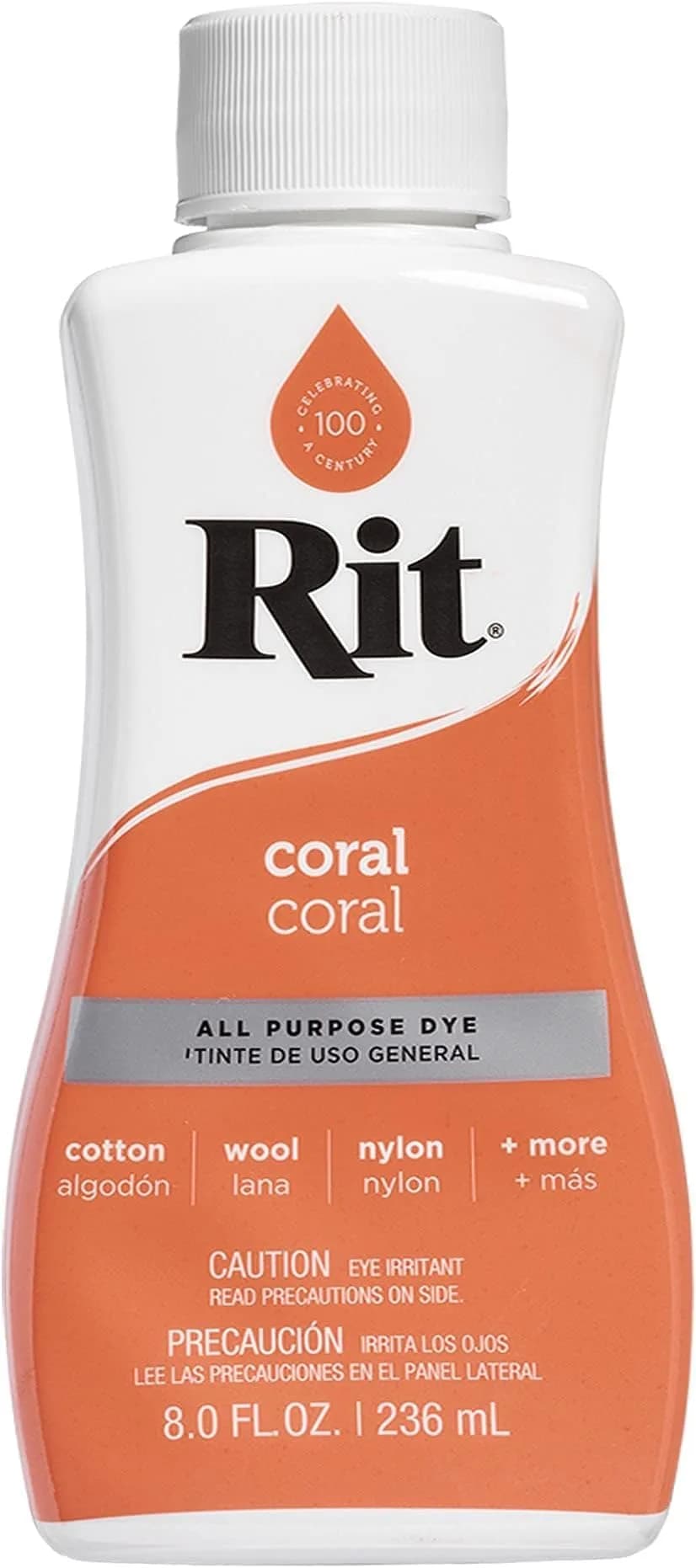 Rit All-Purpose Liquid Fabric Dye, Coral 8 Fl Oz (Pack of 5) - Vibrant & Concentrated - main product image