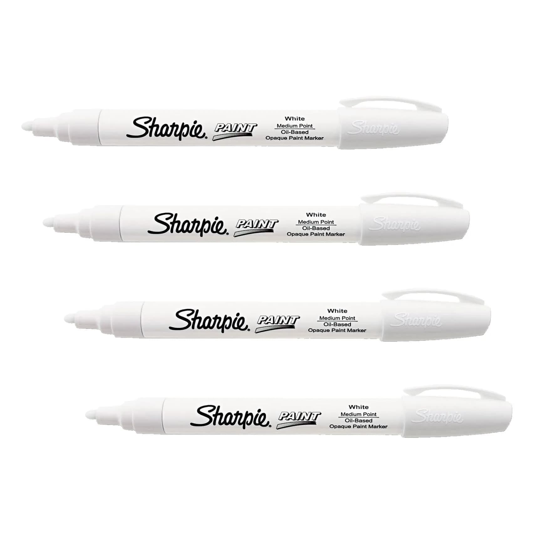 Sharpie Oil-Based Paint Marker, Medium Point, White, Pack of 4 - main product image