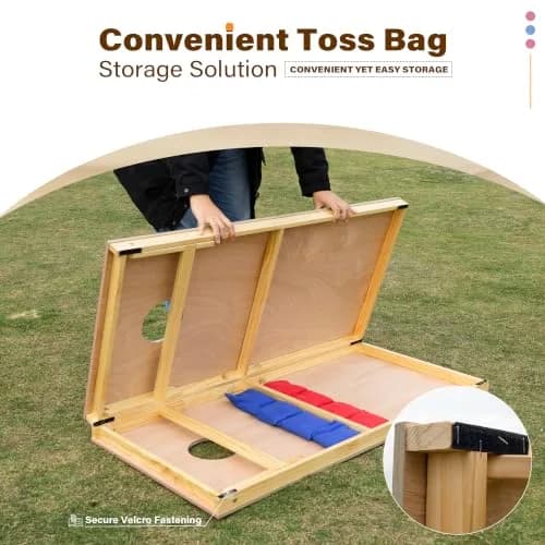 Himal Cornhole Board Set, 4 ft x 2 ft Regulation with 8 Toss Bags | Outdoor Game for Parties & BBQs thumbnail 4