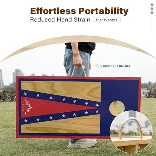 Himal Cornhole Board Set, 4 ft x 2 ft Regulation with 8 Toss Bags | Outdoor Game for Parties & BBQs thumbnail 7