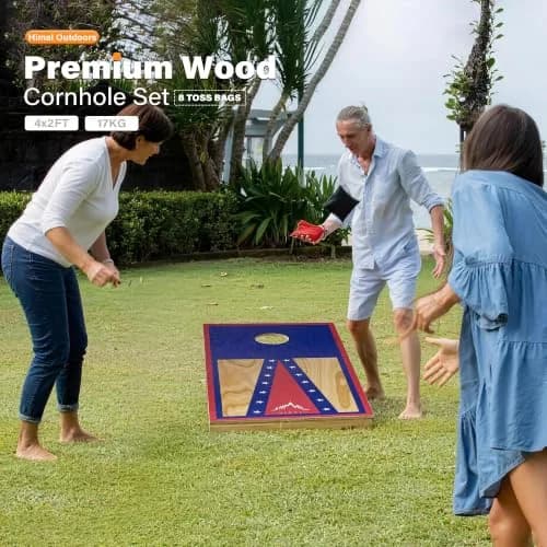 Himal Cornhole Board Set, 4 ft x 2 ft Regulation with 8 Toss Bags | Outdoor Game for Parties & BBQs thumbnail 8