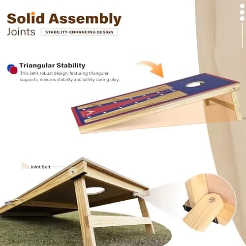 Himal Cornhole Board Set, 4 ft x 2 ft Regulation with 8 Toss Bags | Outdoor Game for Parties & BBQs thumbnail 3
