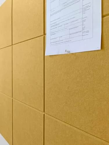 DECORITA Felt Wall Tiles Pinboard 12-Pack Mustard | Seamless, Dust-Free Alternative to Cork Boards thumbnail 4