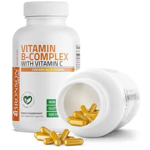 Bronson Vitamin B Complex with Vitamin C Vegetarian Capsules, 360 Count | Supports Energy & Immunity thumbnail 6