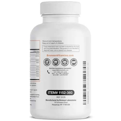 Bronson Vitamin B Complex with Vitamin C Vegetarian Capsules, 360 Count | Supports Energy & Immunity thumbnail 7