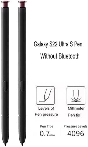 Befzygwk Replacement S Pen for Samsung Galaxy S22 Ultra 5G Stylus Pen 2-Pack Burgundy | Write & Sketch with 4096 Pressure Levels thumbnail 4