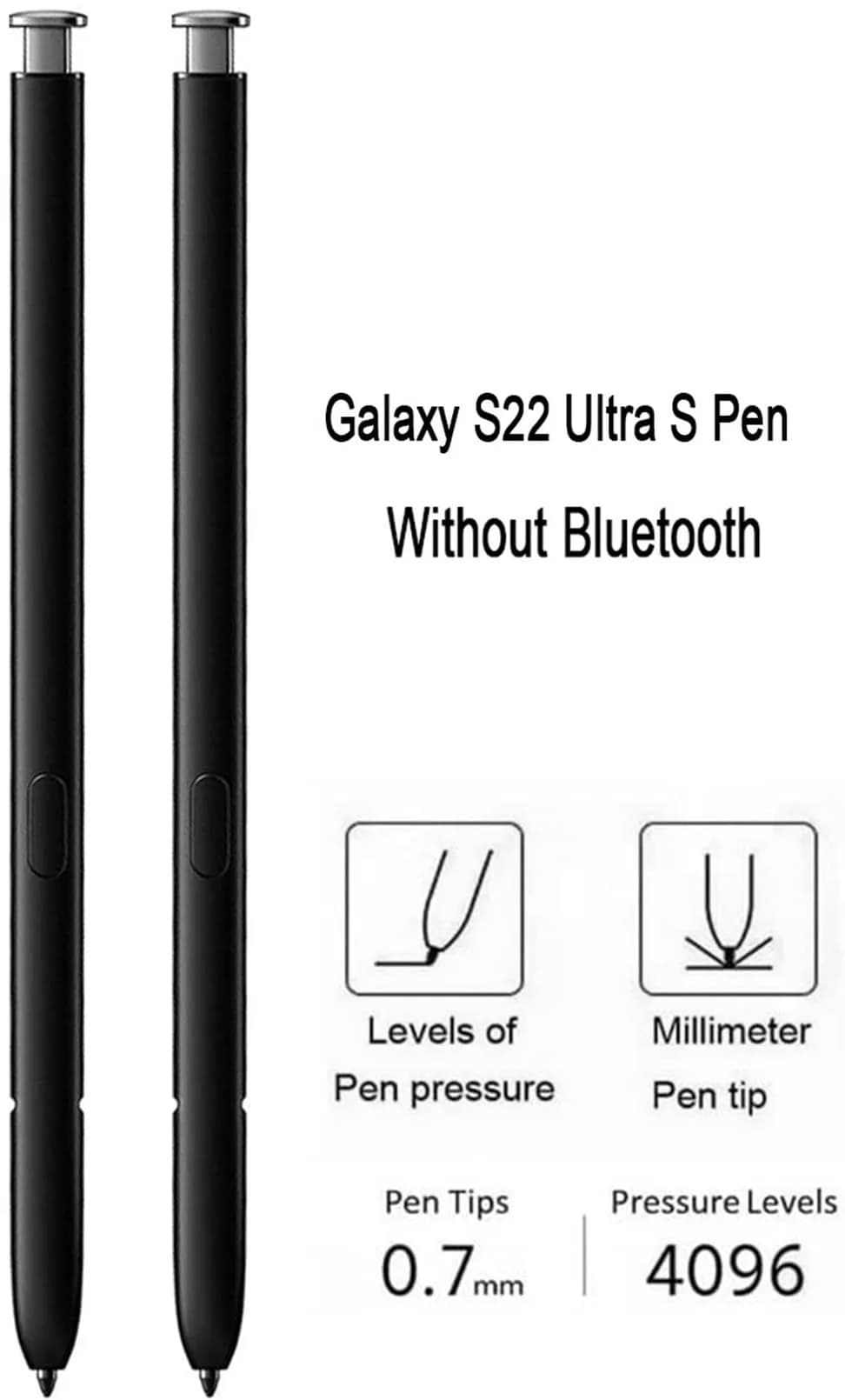Befzygwk White Stylus Pen 2-Pack for Samsung Galaxy S22 Ultra 5G | 0.7mm Fine Tip, 4096 Pressure Levels - view 4