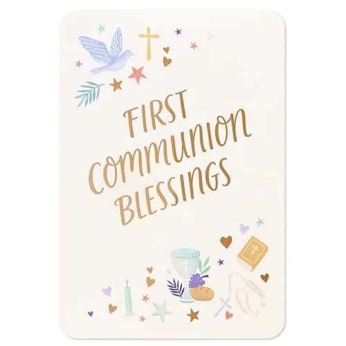 American Greetings First Communion Card (Blessing of the Lord) 17cm (6.75 in) x 11.7cm (4.625 in) | Religious Icons & Gold Foils thumbnail 4