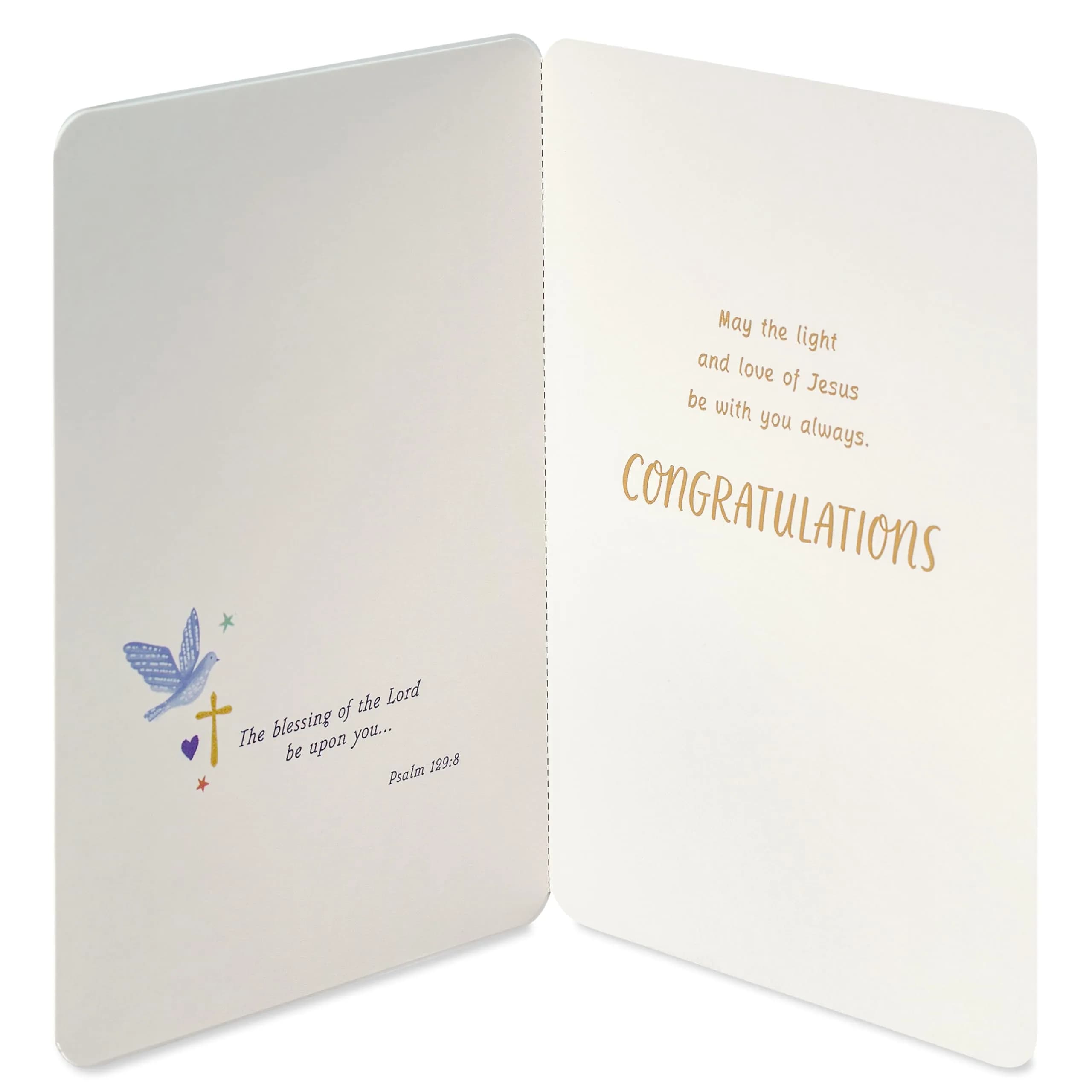 American Greetings First Communion Card (Blessing of the Lord) 17cm (6.75 in) x 11.7cm (4.625 in) | Religious Icons & Gold Foils - view 2