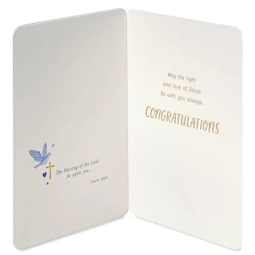 American Greetings First Communion Card (Blessing of the Lord) 17cm (6.75 in) x 11.7cm (4.625 in) | Religious Icons & Gold Foils thumbnail 2