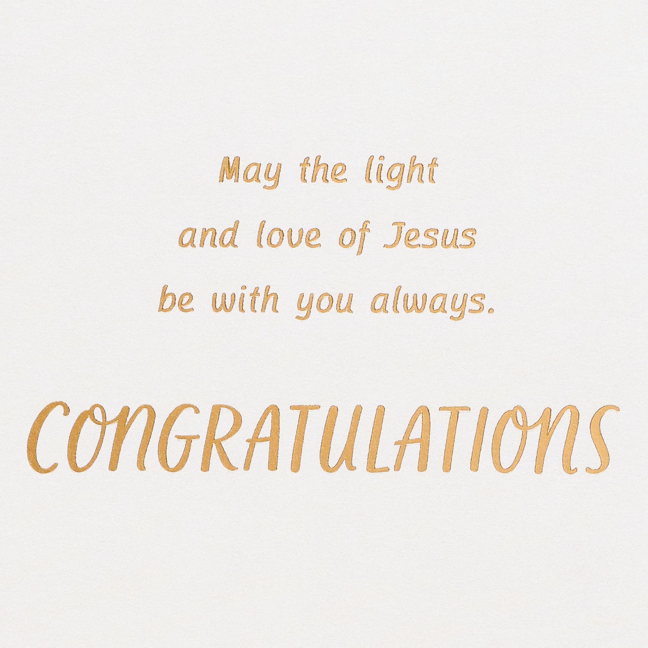 American Greetings First Communion Card (Blessing of the Lord) 17cm (6.75 in) x 11.7cm (4.625 in) | Religious Icons & Gold Foils - view 3
