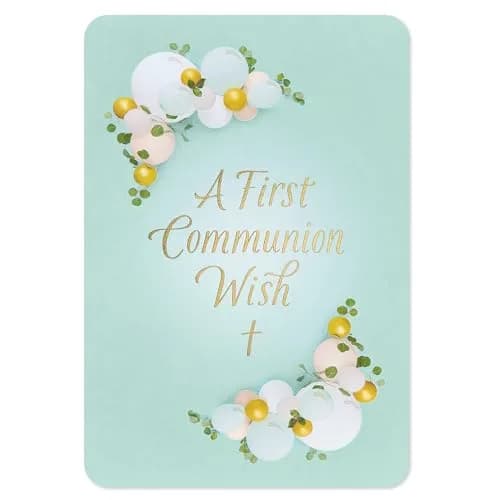 American Greetings First Communion Card (A First Communion Wish) 17cm (6.75in) | Religious Blessing for Godchildren thumbnail 4