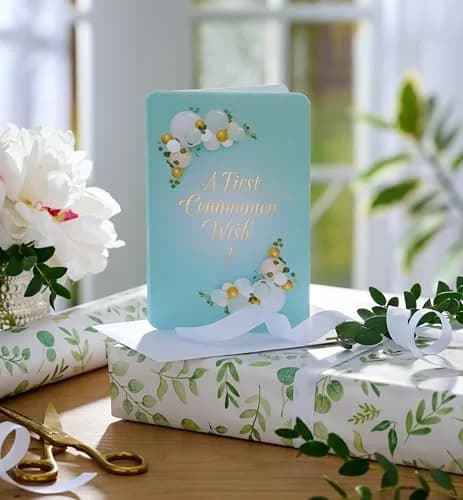 American Greetings First Communion Card (A First Communion Wish) 17cm (6.75in) | Religious Blessing for Godchildren thumbnail 6