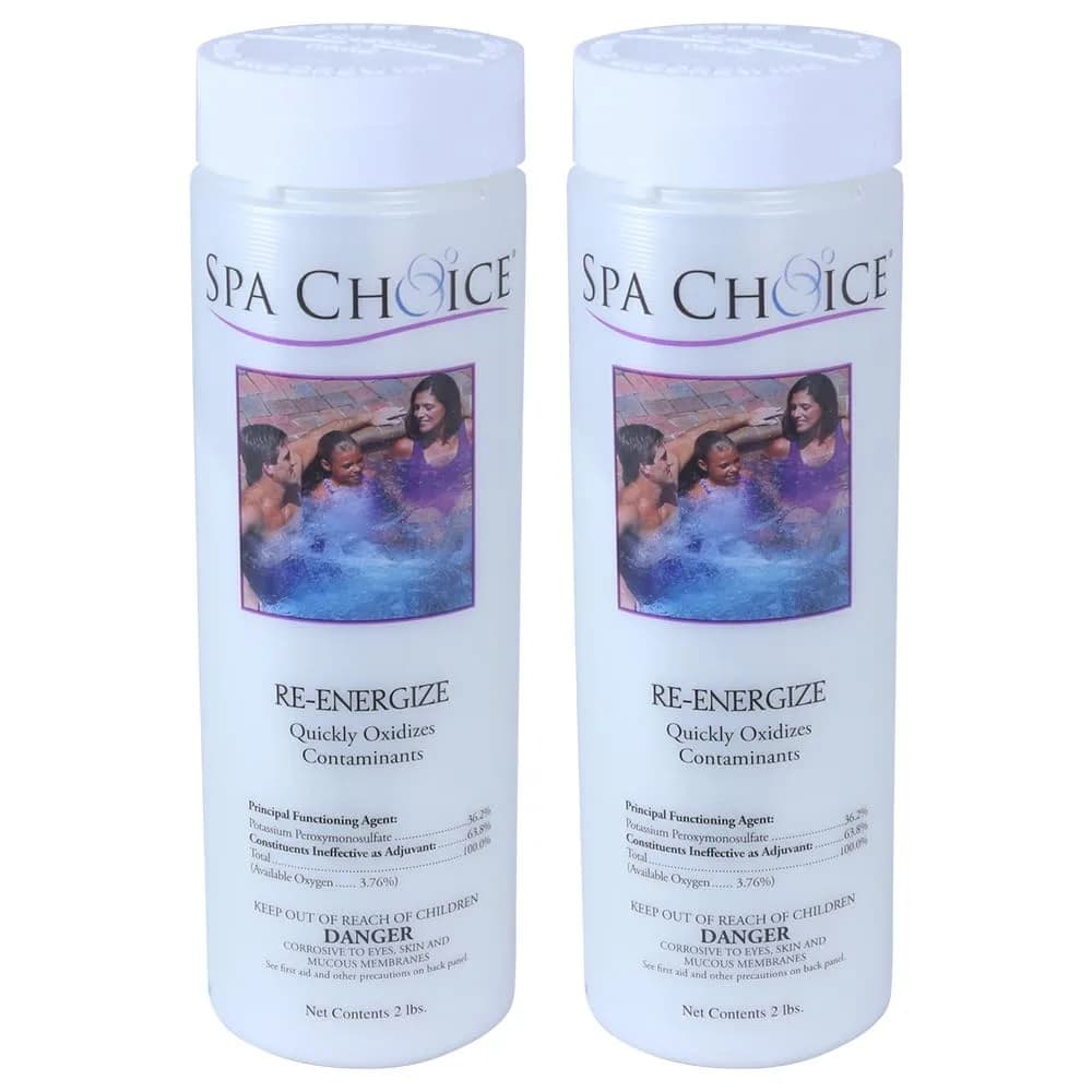 SpaChoice 2-Pounds 2-Pack Premium Re-Energize Spa Shock | Oxygen-Based Spa Water Treatment (70-120 chars) — 2-Pack