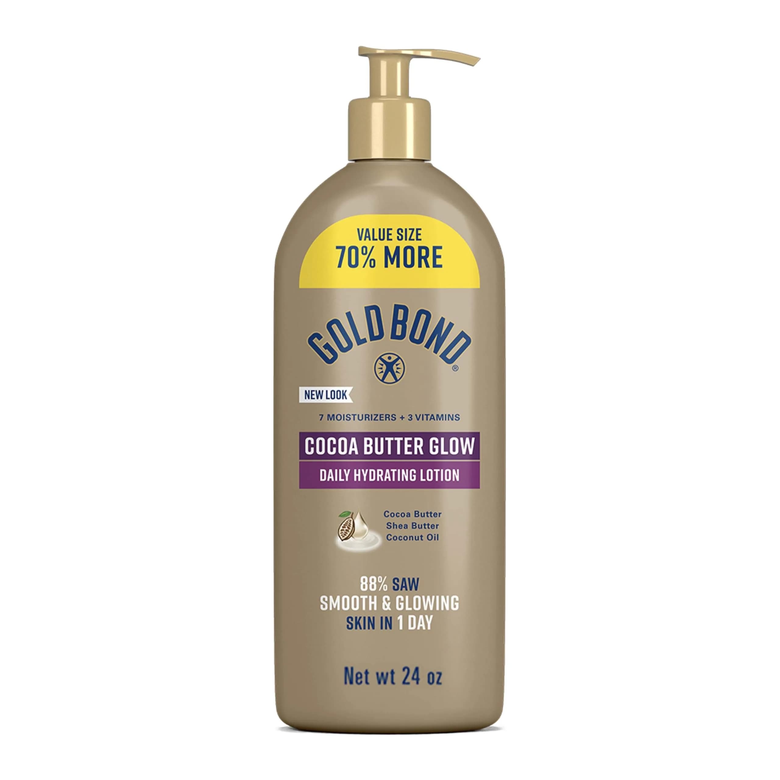 Gold Bond Cocoa Butter Glow Daily Hydrating Lotion 709ml (24 oz) | Exfoliates & Hydrates for Dry Skin - main product image