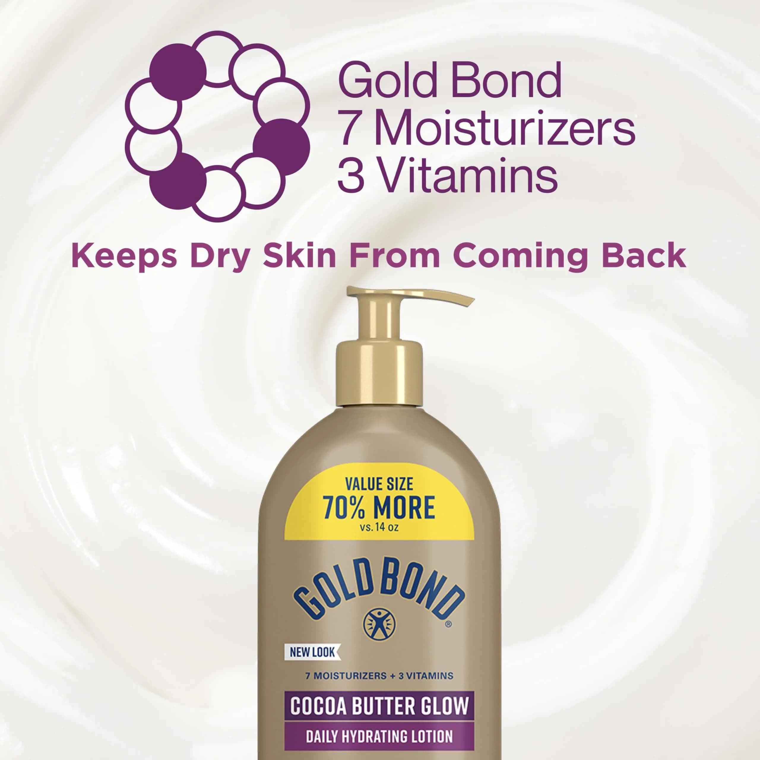Gold Bond Cocoa Butter Glow Daily Hydrating Lotion 709ml (24 oz) | Exfoliates & Hydrates for Dry Skin - view 7