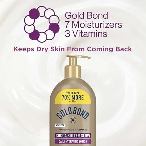 Gold Bond Cocoa Butter Glow Daily Hydrating Lotion 709ml (24 oz) | Exfoliates & Hydrates for Dry Skin thumbnail 7
