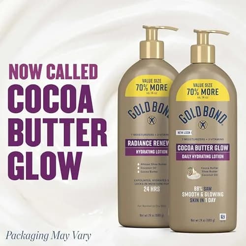 Gold Bond Cocoa Butter Glow Daily Hydrating Lotion 709ml (24 oz) | Exfoliates & Hydrates for Dry Skin thumbnail 2