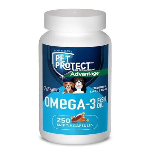 Pet Protect Omega-3 Fish Oil Supplement for Medium & Large Dogs 250ct | Supports Joint, Heart & Immune Health thumbnail 1