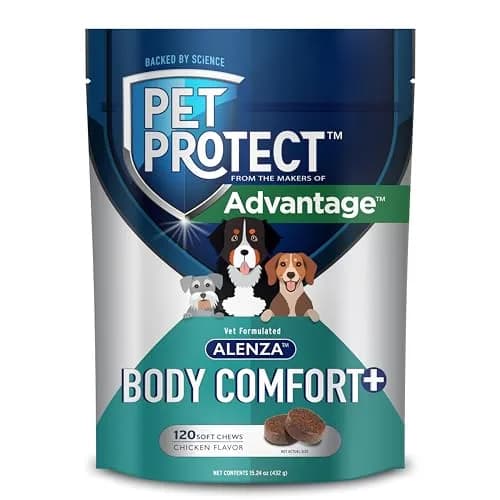 Pet Protect Body Comfort+ Supplement for Dogs, Chicken Flavor, 120ct | Supports Inflammation & Muscle Health thumbnail 1