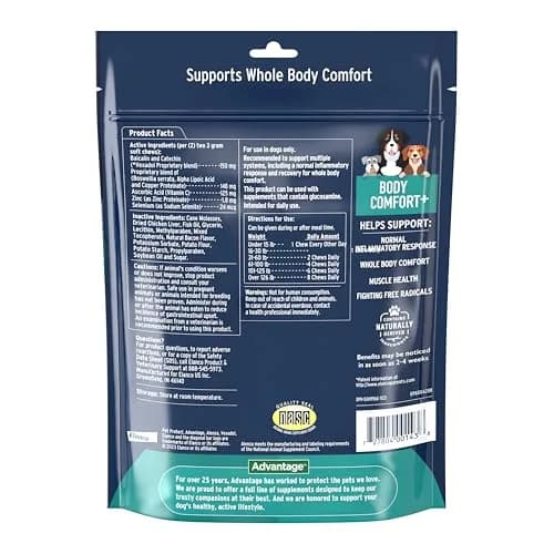 Pet Protect Body Comfort+ Supplement for Dogs, Chicken Flavor, 120ct | Supports Inflammation & Muscle Health thumbnail 2