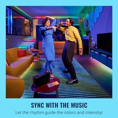WiZ Connected RGBIC LED Light Strip 10m (32.8 ft) | Flowing Multicolor, App & Voice Control thumbnail 4