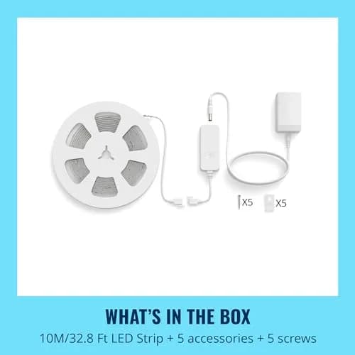 WiZ Connected RGBIC LED Light Strip 10m (32.8 ft) | Flowing Multicolor, App & Voice Control thumbnail 6