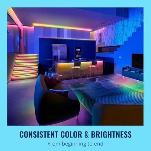 WiZ Connected 16.4 ft RGBIC LED Light Strip | Flowing Multicolor, App/Voice Control, Cuttable thumbnail 2