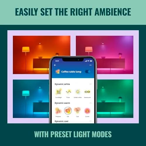 WiZ Connected Smart LED Light Strip 15.24m (50ft) | Full Color RGB, App & Voice Control, Sunset/Sunrise Automation thumbnail 4