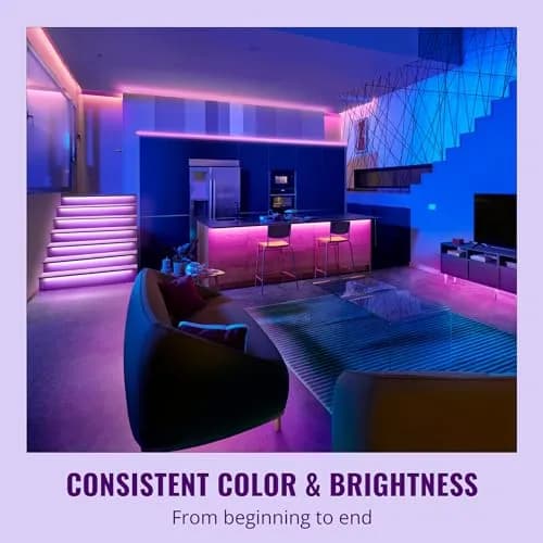 WiZ Connected Smart LED Light Strip 30.48m (100 ft) | Full Color RGB, Sunset to Sunrise Automation thumbnail 4