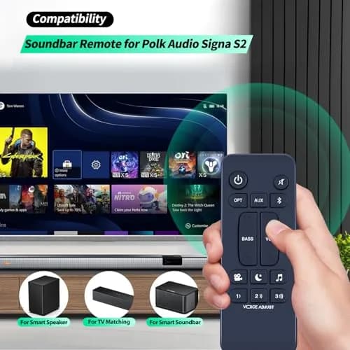 WDZP Replacement Remote Control for Polk Audio Signa S2 Sound Bar | Infrared, 12m Range thumbnail 2