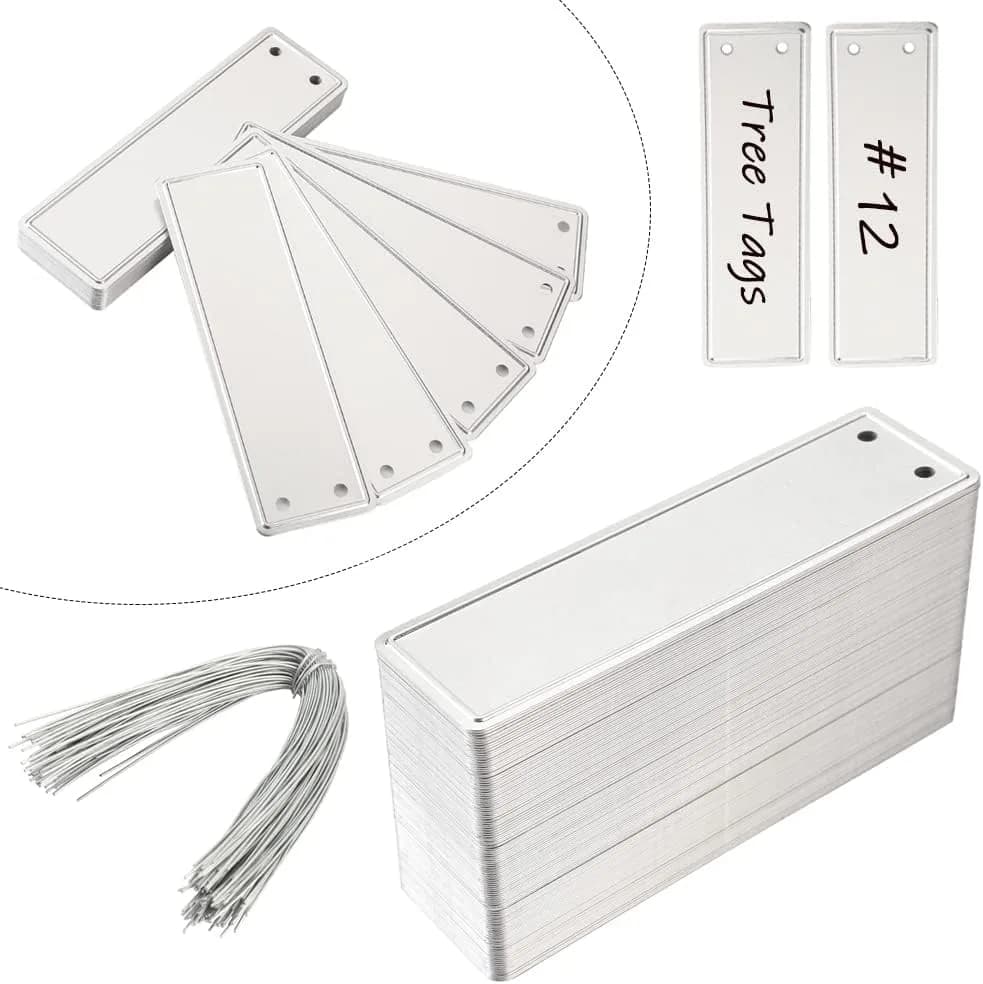 TINSKY Aluminum Plant Labels - 50PCS Metal Tags with Wires for Plant Markers, Tree Tags, Outdoor Identification and Greenhouse thumbnail 2