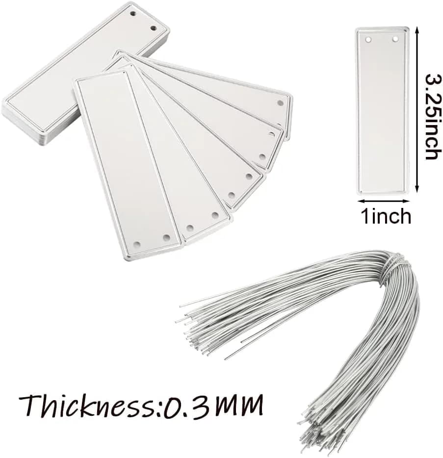 TINSKY Aluminum Plant Labels - 50PCS Metal Tags with Wires for Plant Markers, Tree Tags, Outdoor Identification and Greenhouse thumbnail 5