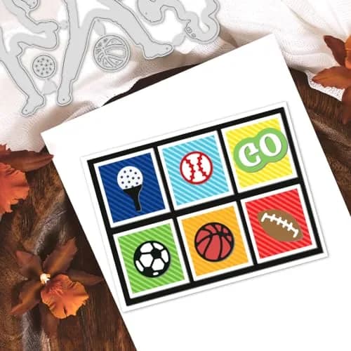 INFUNLY Sports Themed Die Cuts Set with GO TEAM ONE Phrases | 7.8 x 4.45 inches (19.8 x 11.3 cm) thumbnail 3